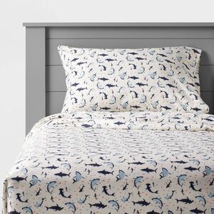 Queen Shark Sheet Set Pillowfort Blue Ocean Kids 4pc Microfiber Bedding